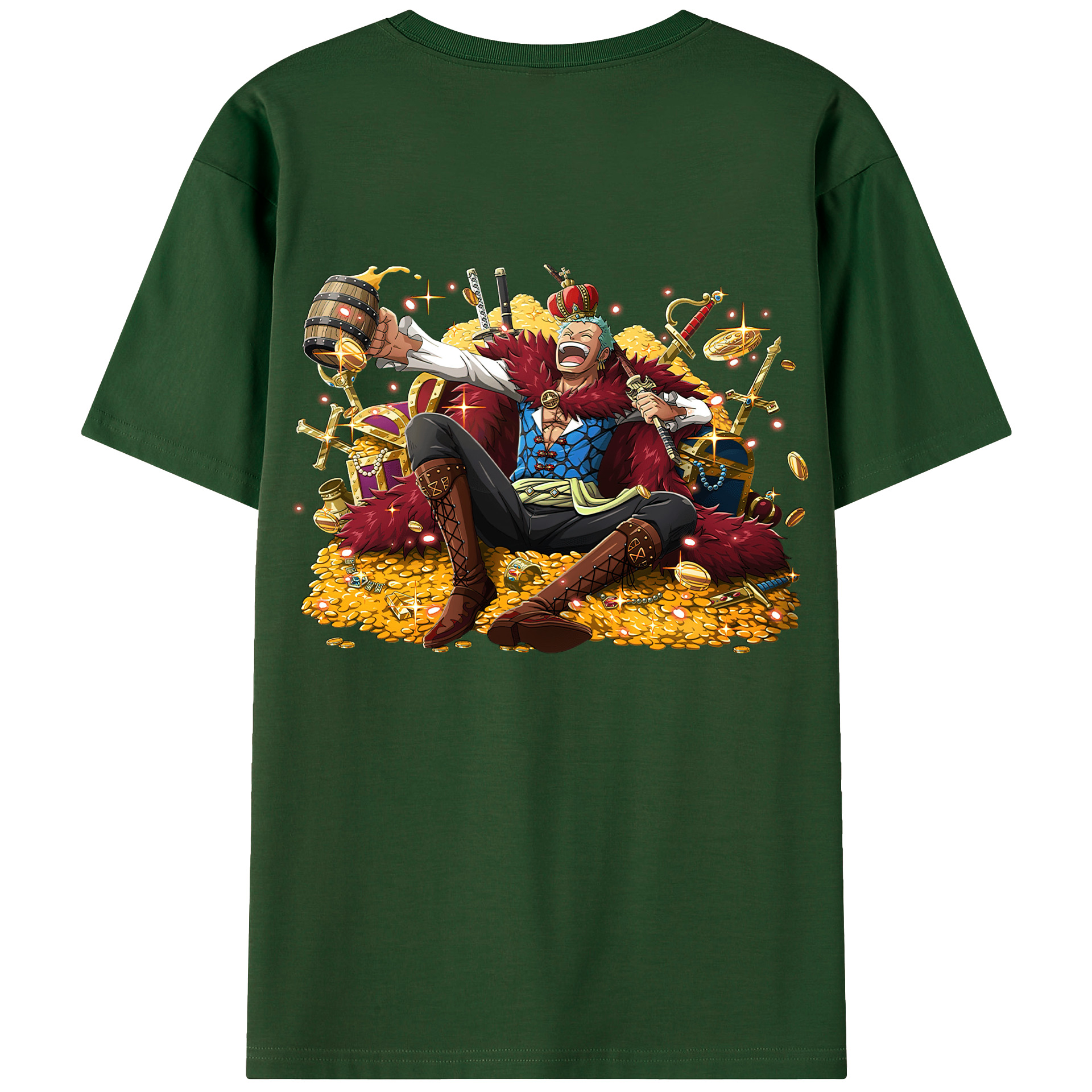 ワンピース ロロノア・ゾロ ONE PIECE Roronoa Zoro 綿100％半袖Tシャツ（背面プリント）